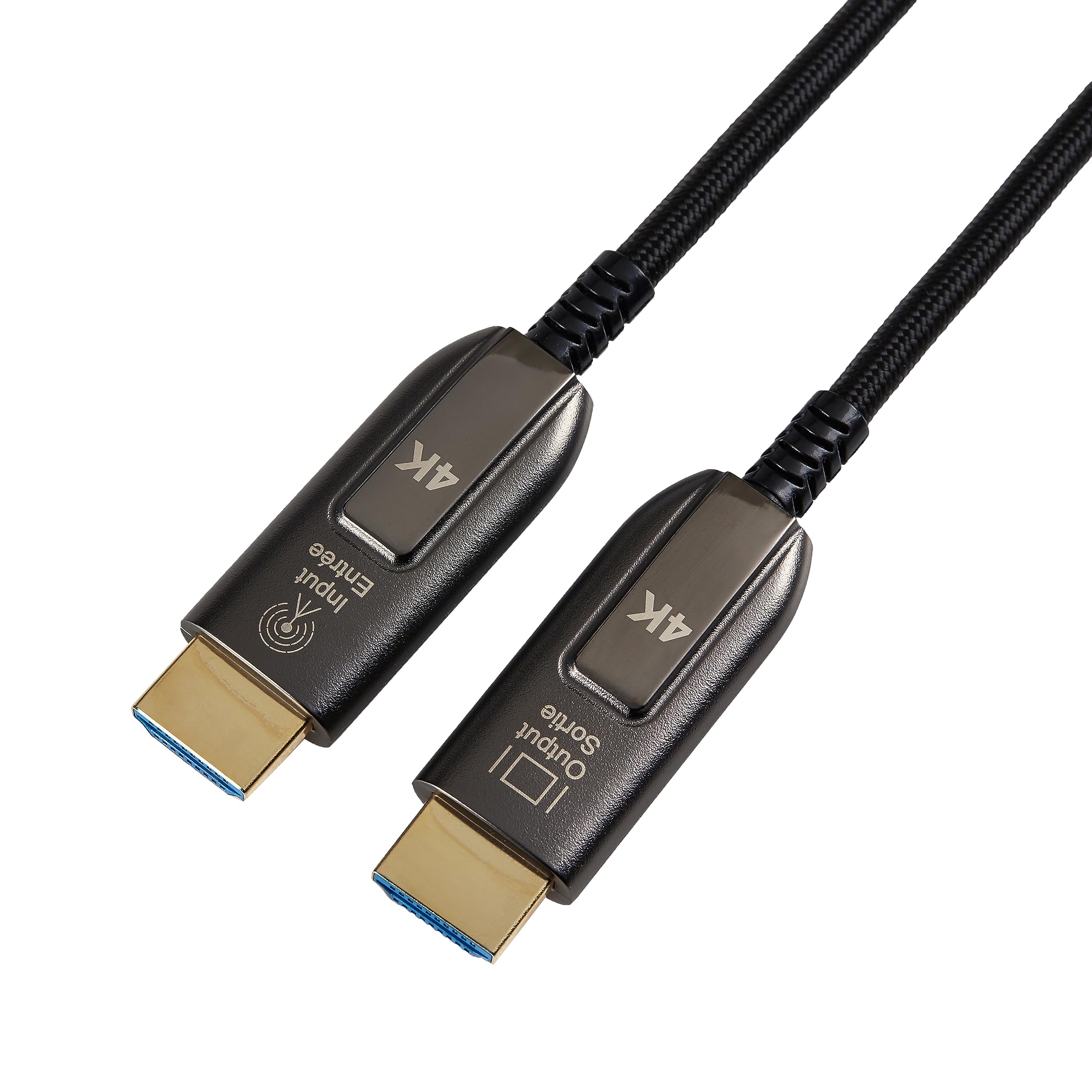 Amazon Basics Braided High-Speed Fiber Optic HDMI Cable, 10 m